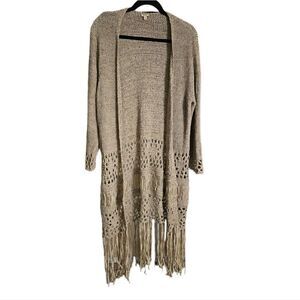 REBA Crochet Open Front Tunic Cardigan - Size Medium